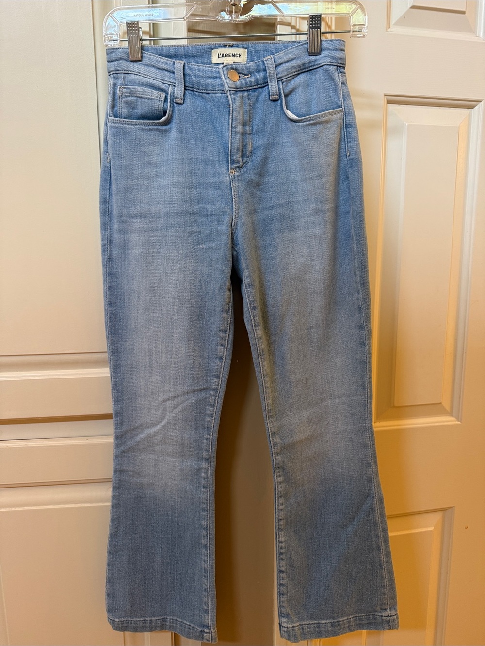 L'AGENCE Light Blue Crop Flare Jeans